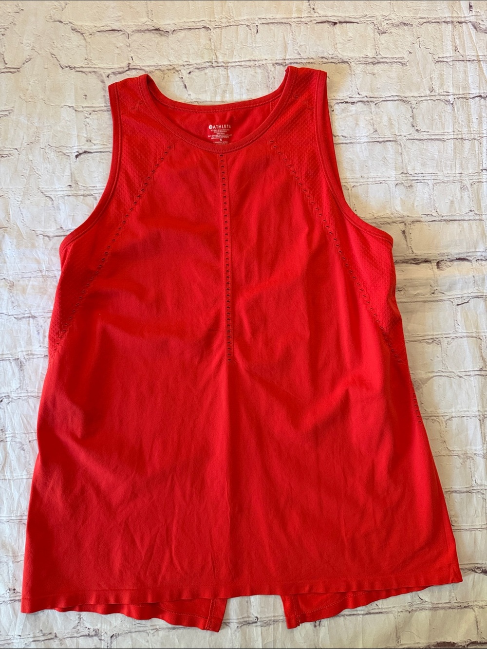 Athleta Foothills Seamless Back Split Tank Carnation Red Sz Small